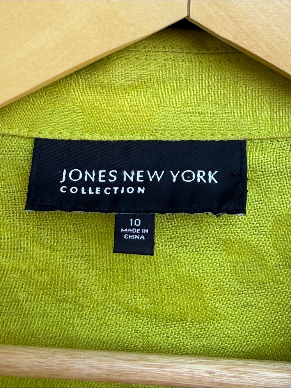 Jones New York Bright Lime Green Linen Blend Blazer 10 - Picture 2 of 8